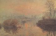 Claude Monet Sunset on the seine,Winter Effect (nn02) oil painting on canvas